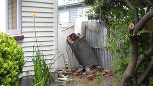 Damage to house exterior. Photo: Graham Crook