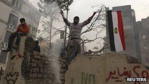 Protesters in Cairo, 6 Feb
