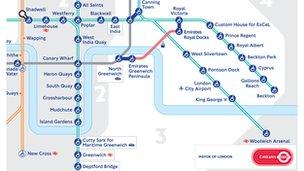 Tube map showing the new station