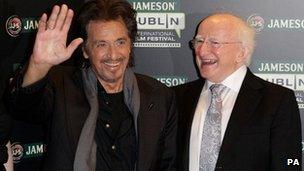 Al Pacino and Irish President Michael D Higgins