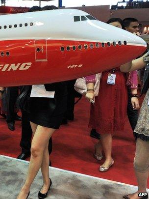 Model of plane at air show