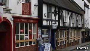 Shops boarded up in Ashbourne