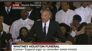 Kevin Costner at Whitney Houston's funeral