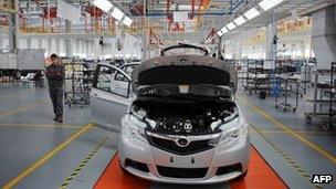 Assembly line at the new Great Wall Motor car plant in the northern village of Bahovitsa, Bulgaria