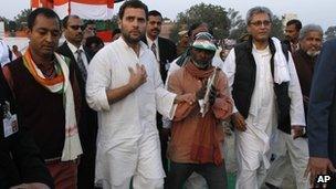 Rahul Gandhi campaigning in Uttar Pradesh