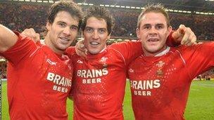 Mike Phillips, James Hook and Lee Byrne