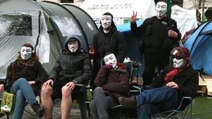 Occupy protesters outside St Paul's on Wednesday