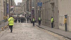 The jury visiting Thistle Street