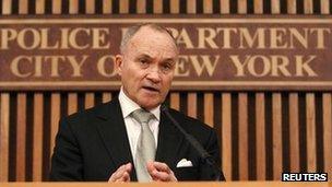 NYPD Police Commissioner Ray Kelly speaks at a press conference 3 February 2012