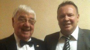 Frank Carson and Dessie Flood