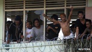 Inmates at Kerobokan prison