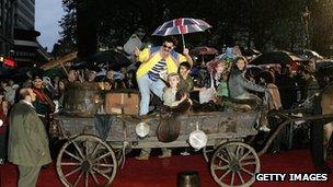 Sacha Baron Cohen as Borat, at a film premiere