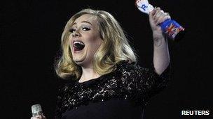 Adele at Tuesday night's Brits