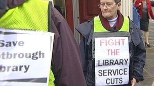 Protest about library service changes