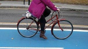 Cycle lane in London