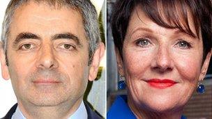 Rowan Atkinson and Miriam O'Reilly