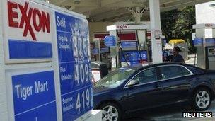 An Exxon petrol station in Arlington, Virginia 31 January 2012