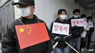 Protesters in South Korea