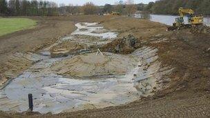 Saline lagoon as is now