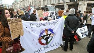 Disabled groups protest