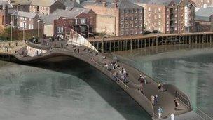 Artist impression of footbridge over the River Hull