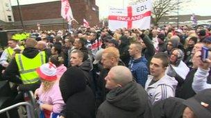 EDL protest in Hyde