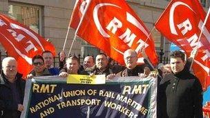 RMT picket line outside Paddington Station