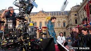 Orlando Bloom on the set of The Three Musketeers