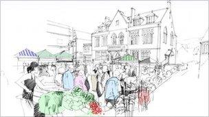 Minehead Hospital artist's sketch of revamp