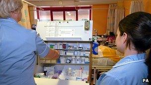 Nurses dispensing medication