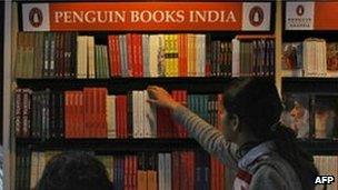 A Penguin book stand in India