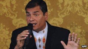 Ecuador's President Rafael Correa on 27 February 2012