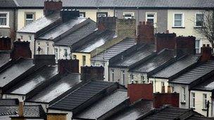 Terraced houses in Newport, south Wales