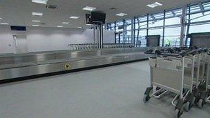 Interior of the new Southend Airport terminal building