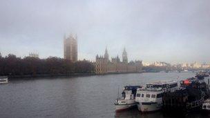 The Houses of Parliament at dawn