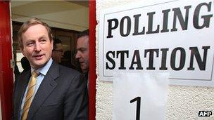 Irish PM Enda Kenny during election, 25 Feb 11