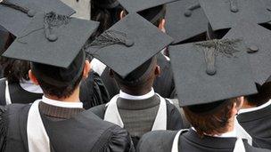 Mortar boards on graduation day