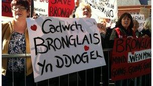 Bronglais campaigners at the Senedd