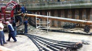 One of the Golden Hinde's masts