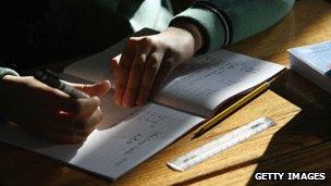 School pupil with homework