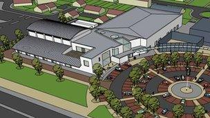 A plan of how the new leisure centre would look on the proposed site