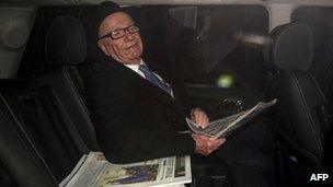 Rupert Murdoch leaving his London home on 17 February, 2012