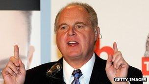 Rush Limbaugh in a press conference for the 2010 Miss America Pageant 27 January, 2010 in Las Vegas, Nevada.