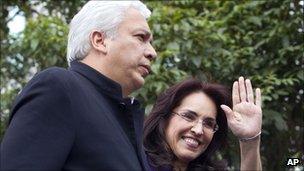 Colombia's Chief Prosecutor Viviane Morales with her husband, former congressman Carlos Alberto Lucio