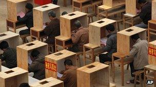 Voting station in Wukan