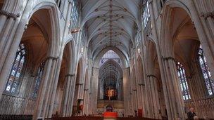 The interior of the Nave at York Minster