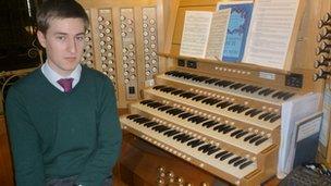 Acting assistant organist George Castle