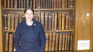 Tamsin Rowe, graduate trainee based at Worcester Cathedral Library and Archive