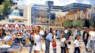 An artist's impression of the Grosvenor Shopping Centre