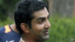 India's Gautam Gambhir smiles during net practice in Sydney, Australia - 31 January 2012